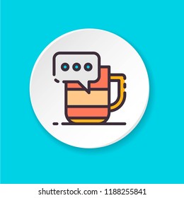 Vector flat icon informal conversation. Button for web or mobile app. UI/UX user interface. Elevator pitch.