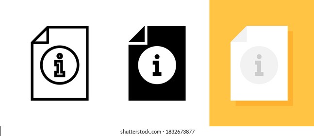 Vector Flat icon of Information Document, Vector and Illustration.