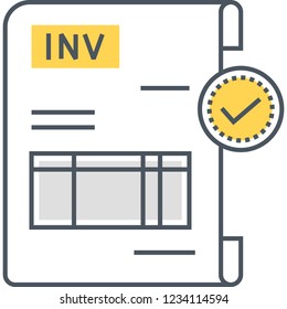 Vector flat icon of invoice paper illustration
