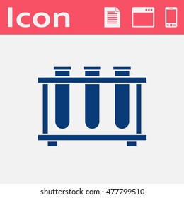 vector flat icon of laboratory tubes. Chemistry illustration