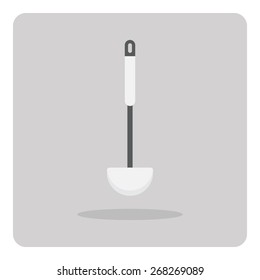 Vector of flat icon, ladle on isolated background