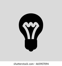 Vector flat icon of lamp bulb idea
