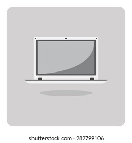 Vector of flat icon, laptop on isolated background