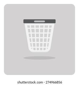 Vector Of Flat Icon, Laundry Basket On Isolated Background