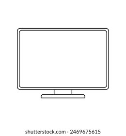 vector flat icon of lcd television screen or lcd computer screen