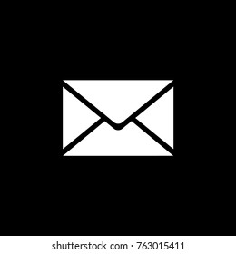 Vector flat icon of letter on black background