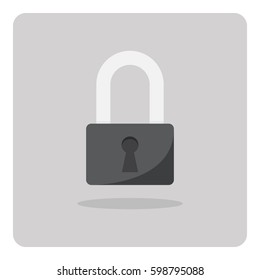 Vector of flat icon, Lock on isolated background