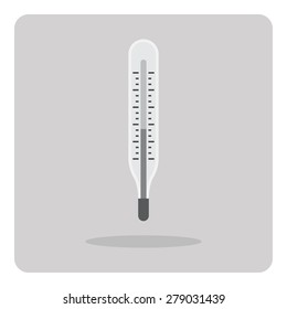 Vector of flat icon, medical thermometer on isolated background