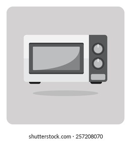 Vector of flat icon, microwave oven on isolated background