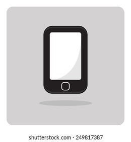 Vector of flat icon, mobile phone on isolated background