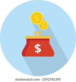 vector flat icon Money bag isolated