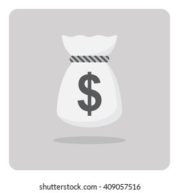Vector of flat icon, Money bag on isolated background
