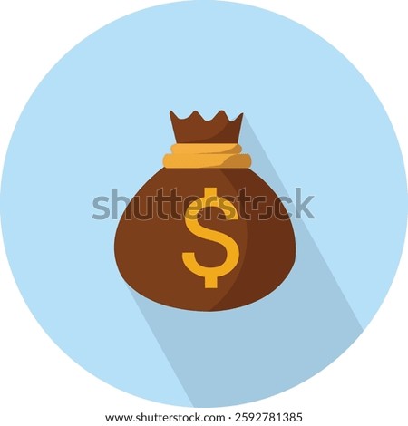 vector flat icon Money bag isolated