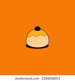 vector flat icon nastar with half filled chocochip and cheese