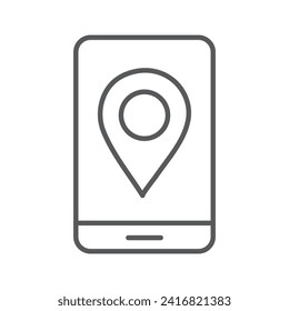 Vector flat icon. Navigation and address icons. Gray icon on isolated on white background. Perfect for your creative idea.