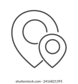 Vector flat icon. Navigation and address icons. Gray icon on isolated on white background. Perfect for your creative idea.
