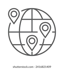 Vector flat icon. Navigation and address icons. Gray icon on isolated on white background. Perfect for your creative idea.