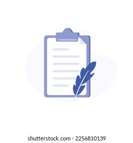 Vector Flat Icon Note Schedule 