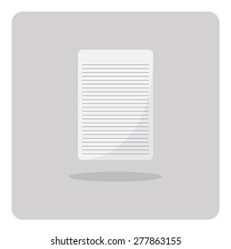 Vector of flat icon, notebook paper on isolated background