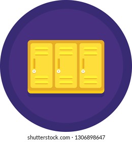 Vector Flat Icon Of Office Locker Area Illustration