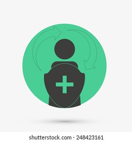 vector flat icon on white shield
