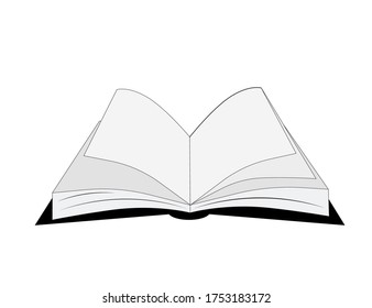 Vector flat icon of an open book (notebook, diary) isolated on a white background.