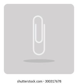 Vector of flat icon, paper clip on isolated background