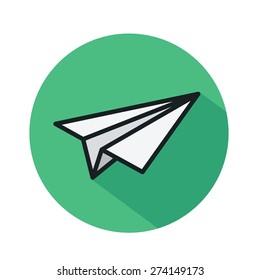 Vector flat icon with paper plane