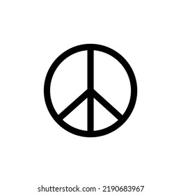 Vector flat icon of peace symbol isolated on white background.