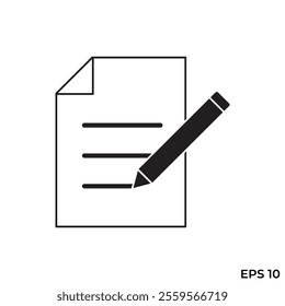 vector flat icon of pen writing on paper