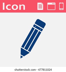 Vector flat icon of pencil
