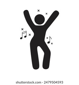 vector flat icon of a person dancing