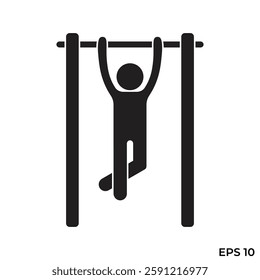 vector flat icon of person doing pull up exercise