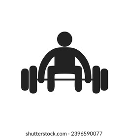 vector flat icon of person lifting weights