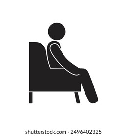 vector flat icon of a person sitting on a sofa