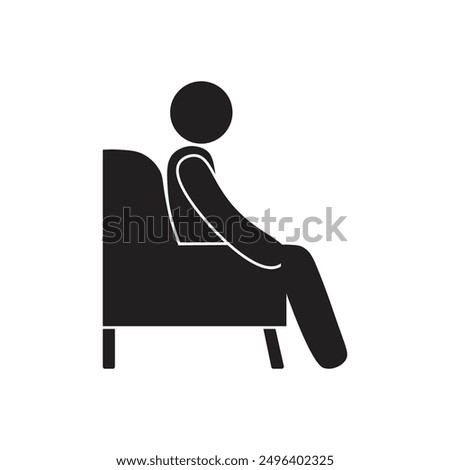 vector flat icon of a person sitting on a sofa