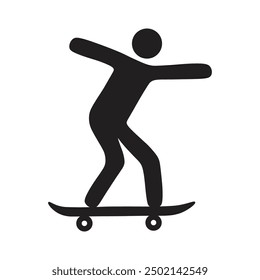 vector flat icon of a person skateboarding