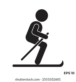 vector flat icon of a person snowboarding