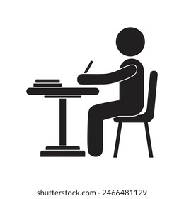 vector flat icon of person studying