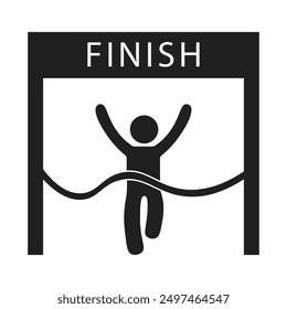 vector flat icon of a person who has finished a running race