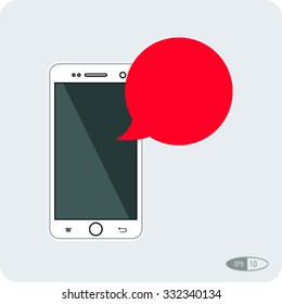 Vector flat icon of phone.