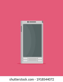 Icono vector plano del teléfono con teclado y pantalla.