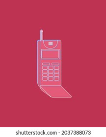 Vector flat icon of phone with keypad and display.