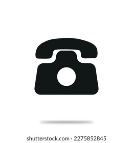 Vector flat icon. Phone icon, phone symbol, communication icon - simple black shape. Minimalist style. Suitable for your design on social media and more.