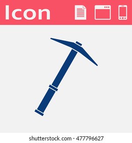 vector flat icon of pick. Mining tools pictogram