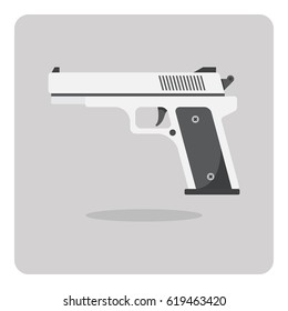 Vector of flat icon, Pistol gun on isolated background