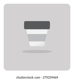 Vector of flat icon, plant pot on isolated background