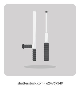 Vector of flat icon, Police baton on isolated background