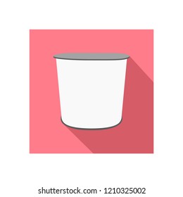 Vector flat icon of portable exhibition event table suitable to the promo stand with dark shadow on a pink background