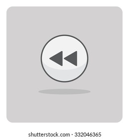 Vector of flat icon, previous button on isolated background